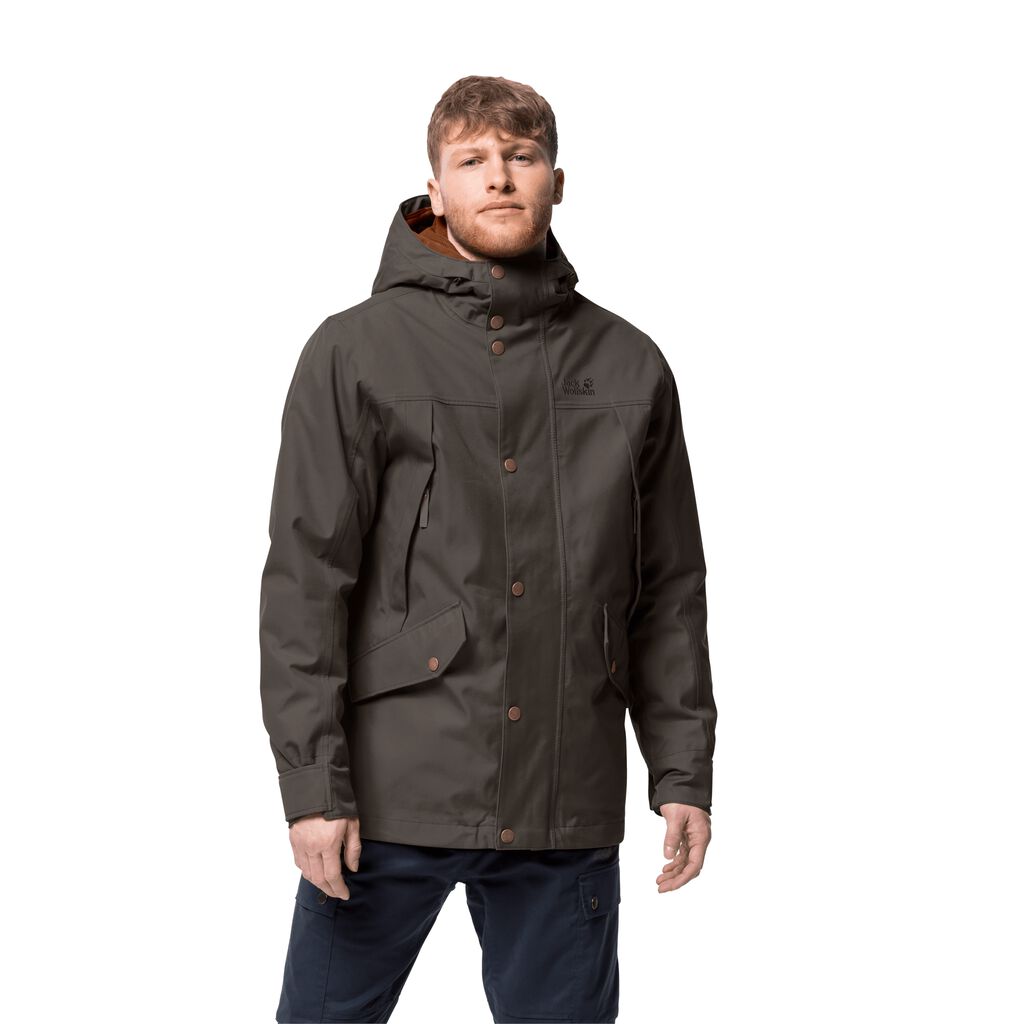 Jack Wolfskin CLIFTON HILL μπουφαν χειμερινα ανδρικα γκρι καφε | GR9348757